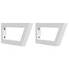 vidaXL Suportes de prateleira p/lavat&oacute;rio 2pcs a&ccedil;o trapezoidais branco