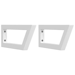 vidaXL Suportes de prateleira p/lavat&oacute;rio 2pcs a&ccedil;o trapezoidais branco