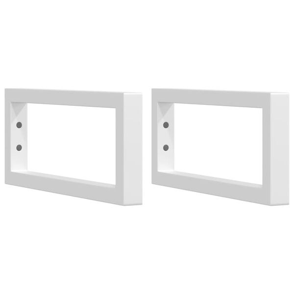 vidaXL Suportes de prateleira p/ lavat&oacute;rio 2 pcs a&ccedil;o retangular branco