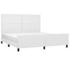 vidaXL Estrutura cama c/ cabeceira 180x200 cm couro artificial branco
