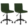 vidaXL Cadeiras de jantar giratorias 2 pcs veludo verde-escuro