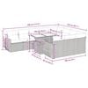 vidaXL 11 pcs conjunto sof&aacute;s de jardim c/ almofad&otilde;es vime PE preto