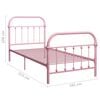 vidaXL Estrutura de cama 90x200 cm metal rosa