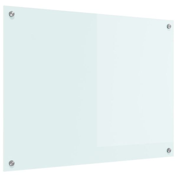 vidaXL Prote&ccedil;&atilde;o de Cozinha Branco 80 x 60 cm vidro temperado