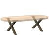 vidaXL P&eacute;s para mesa de centro em formato de X, 2 pe&ccedil;as, a&ccedil;o natural, 60x(30-31) cm, a&ccedil;o