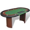 vidaXL Mesa poker 10 jogadores c/ &aacute;rea crupi&ecirc; e tabuleiro fichas verde
