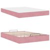 vidaXL Estrutura de cama com colchão com colchão 2 pcs Rosa Veludo