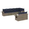 vidaXL Conjunto de sof&aacute; de jardim com 8 pe&ccedil;as e almofadas em rattan sint&eacute;tico cinza