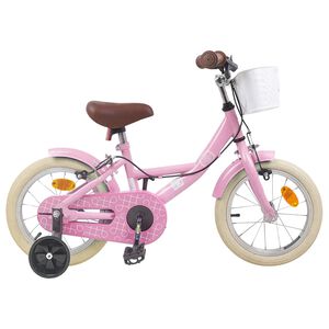 vidaXL Bicicleta Infantil 12 Polegadas para 2-4 anos Rosa Claro