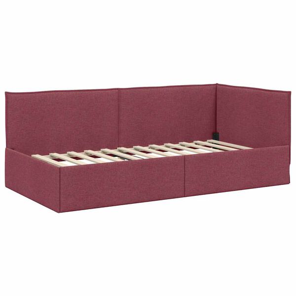 vidaXL Estrutura de Cama de Canto Vinho Vermelho 100 cm x 200 cm