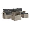 vidaXL 6 pcs conj. sof&aacute;s jardim com almofad&otilde;es vime PE cinzento-claro