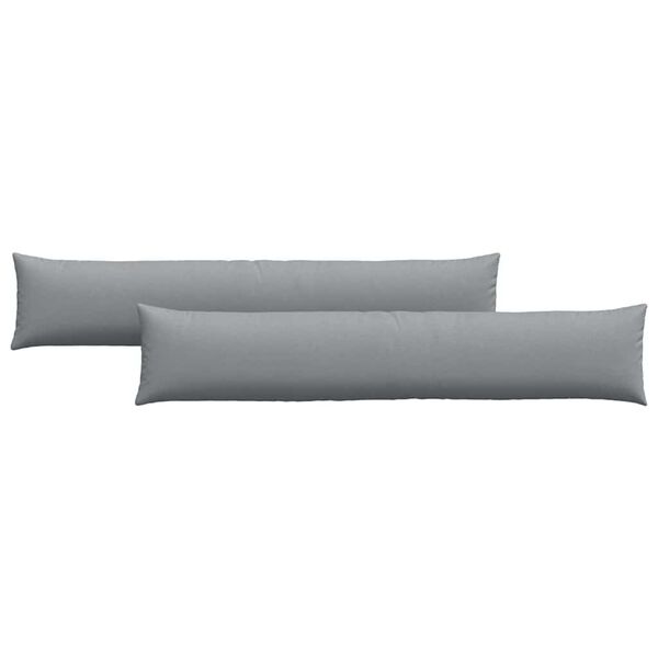 vidaXL Travesseiros de Sofá 2 pcs Cinzento-claro 200 x 40 cm tecido
