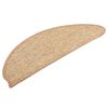 vidaXL Tapetes de escada 15 pe&ccedil;as 56x17x3 cm marrom claro semicircular