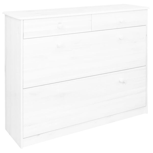 vidaXL Sapateira com 2 compartimentos 113x35x89 cm pinho maci&ccedil;o branco