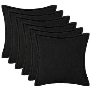 vidaXL Capa almofada 6 pcs HOUTEN Preto 30 x 30 cm Boucl&eacute;