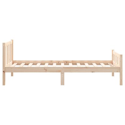 vidaXL Estrutura de cama pequena solteiro 75x190 cm madeira maciça