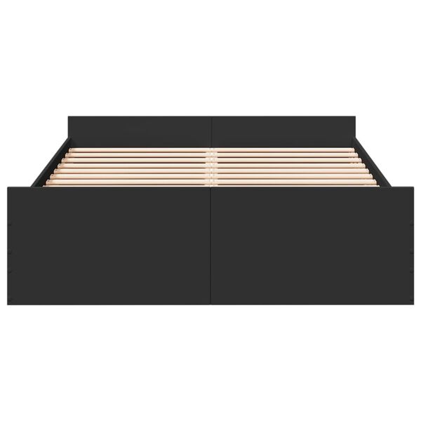 vidaXL Estrutura de cama c/ gavetas 140x190 cm derivados madeira preto