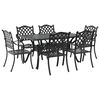 vidaXL Conjunto de Jantar para Jardim 7 pcs Preto Alum&iacute;nio