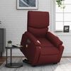 vidaXL Poltrona reclin. elevat&oacute;ria el&eacute;trica couro artif vermelho-tinto