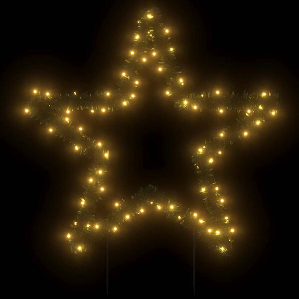 vidaXL Decora&ccedil;&atilde;o estrela de Natal c/ luz e estacas 80 luzes LED 60 cm
