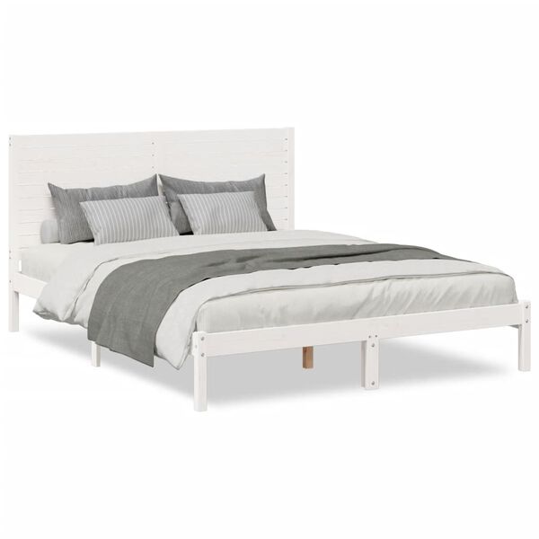 vidaXL Cama extra longa sem colch&atilde;o 160x220 cm madeira maci&ccedil;a