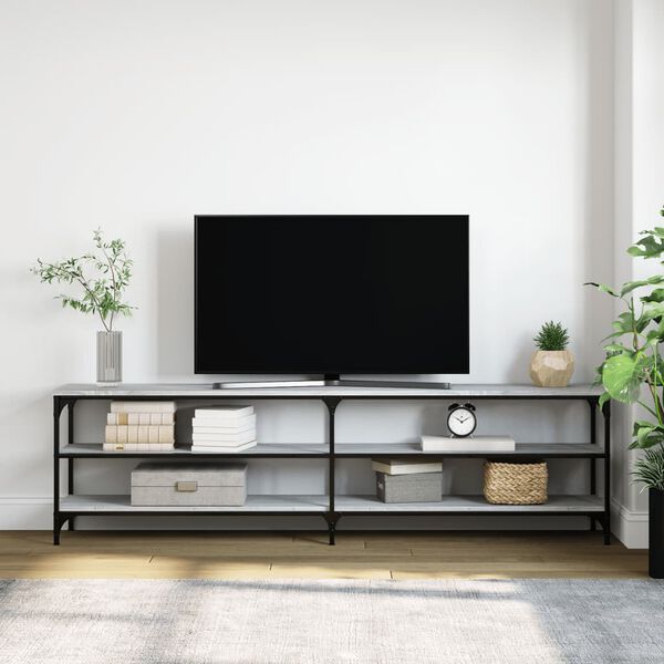 vidaXL M&oacute;vel p/ TV 180x30x50cm derivados madeira/metal cinzento sonoma