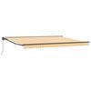 vidaXL Toldo Retr&aacute;til Manual Amarelo e Branco 4 x 2 m