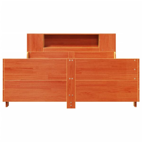 vidaXL Cama sem colch&atilde;o 140x200 cm madeira pinho maci&ccedil;a castanho-mel
