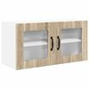 vidaXL Gabinete de Vidro para Parede PORTO Carvalho Sonoma