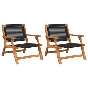 vidaXL Móveis de Jardim 2 pcs Preto 78 x 67 x 73cm