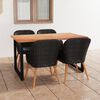 vidaXL 5 pcs conjunto jantar p/ jardim c/ almofad&otilde;es vime PE preto