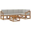 vidaXL Conjunto de Sof&aacute;s para Exterior 6 unid. Cinza Natural e Claro