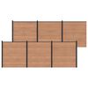 vidaXL Painel de Cerca 6 pcs WPC e Alum&iacute;nio Castanho