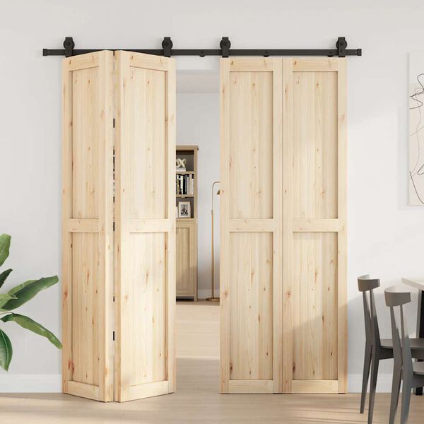 vidaXL Kit de ferragens para porta deslizante 200 cm a&ccedil;o preto