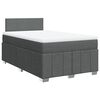 vidaXL Cama com molas/colch&atilde;o 120x200 cm tecido cinzento-escuro