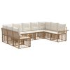 vidaXL Conjunto de Sof&aacute;s para Exterior 9 pcs Natural e Branco Creme
