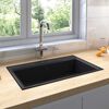 vidaXL Pia de cozinha Preto 79 x 50 x 31 cm Quartzo e Resina
