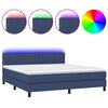 vidaXL Cama box spring c/ colch&atilde;o e LED 160x200 cm tecido azul