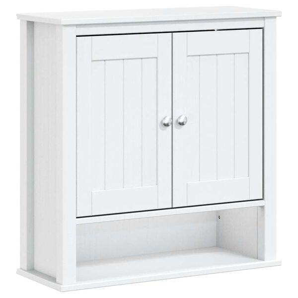 vidaXL M&oacute;vel de parede p/ WC BERG 69,5x27x71,5cm madeira maci&ccedil;a branco