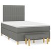vidaXL Cama boxspring com colch&atilde;o 120x190 cm tecido cinzento-escuro