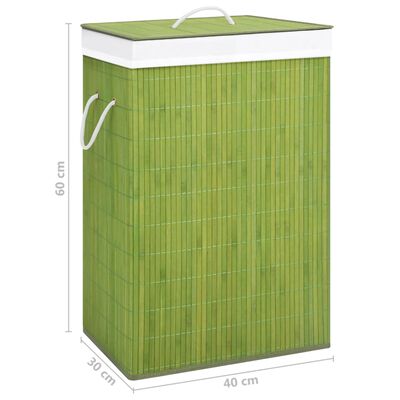 vidaXL Cesto para roupa suja c/ secção única bambu verde