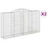 vidaXL Cestos gabi&atilde;o arqueados 2pcs 300x50x160/180cm ferro galvanizado