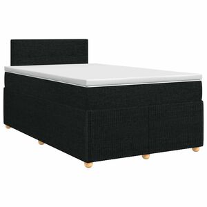 vidaXL Cama box spring com colch&atilde;o Preto 120 x 200 cm Tecido