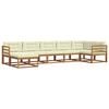 vidaXL Conjunto de Sof&aacute;s para Exterior 7 pcs Natural e Creme