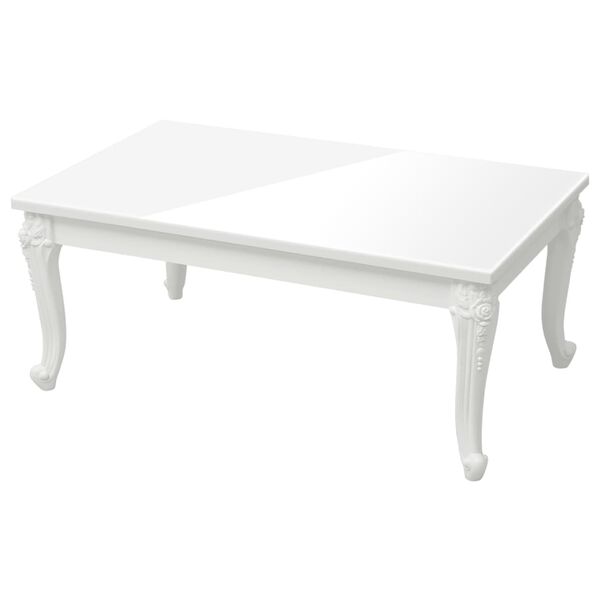 vidaXL Mesa de centro 100x50x42 cm derivados madeira branco brilhante