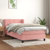 vidaXL Cama com molas/colch&atilde;o 90x200 cm veludo rosa