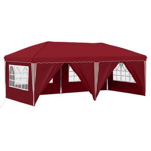 vidaXL Tenda de Festa Pop-up 575 x 288 x 245 cm Borgonha