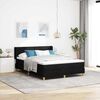 vidaXL Cama Box com colch&atilde;o com cabeceira Preto 190 x 140 cm tecido