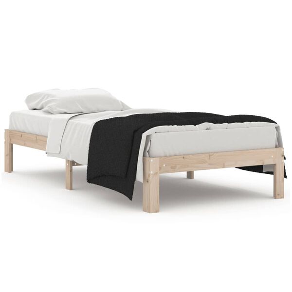 vidaXL Estrutura de cama solteiro 90x190 cm madeira maci&ccedil;a