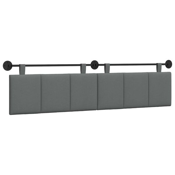 vidaXL Cabeceira Suspensa Riscas Cinza Escuro 210 x 55 x 5 cm tecido